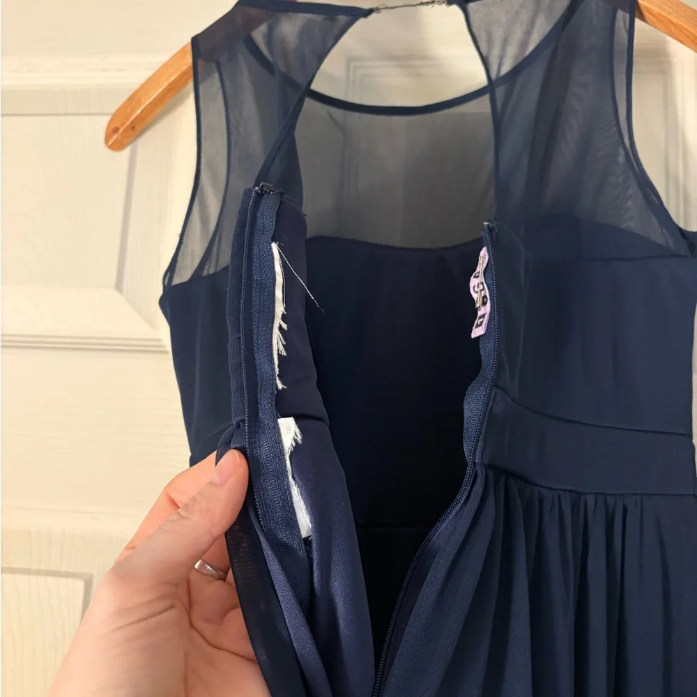 David’s bridal kids girls size 12 marine blue dress JB5995 - Picture 5 of 5